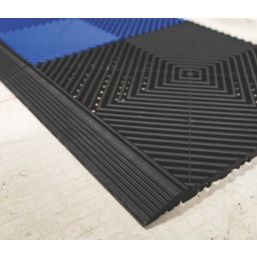 Swisstrax Ribtrax Pro Interlocking Floor Tiles Jet Black 19mm 25 Pack