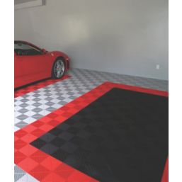 Swisstrax Ribtrax Pro Interlocking Floor Tiles Jet Black 19mm 25 Pack