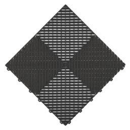 Swisstrax Ribtrax Pro Interlocking Floor Tiles Jet Black 19mm 25 Pack