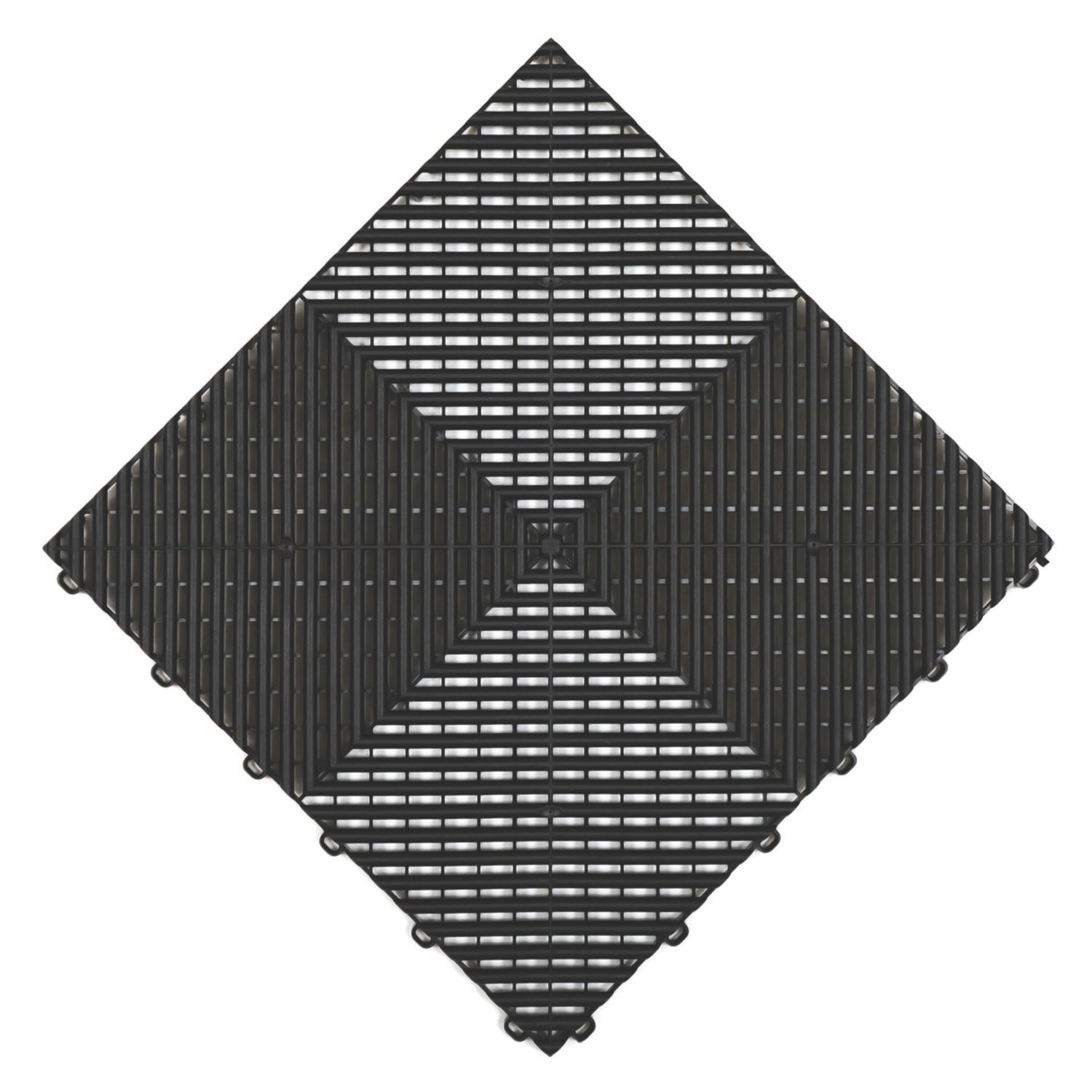 Swisstrax Ribtrax Pro Interlocking Floor Tiles Jet Black 19mm 25 Pack (365YU)