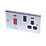 LAP  45A 2-Gang DP Cooker Switch & 13A DP Switched Socket Polished Chrome with Neon with Black Inserts