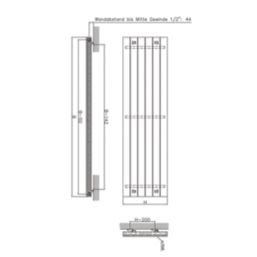 Ximax Oceanus Deluxe 595mm x 1200mm 2235BTU White Horizontal Designer Radiator