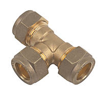 Flomasta   Compression Equal Tees 15mm 10 Pack