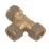 Flomasta  Brass Compression Equal Tees 15mm 10 Pack