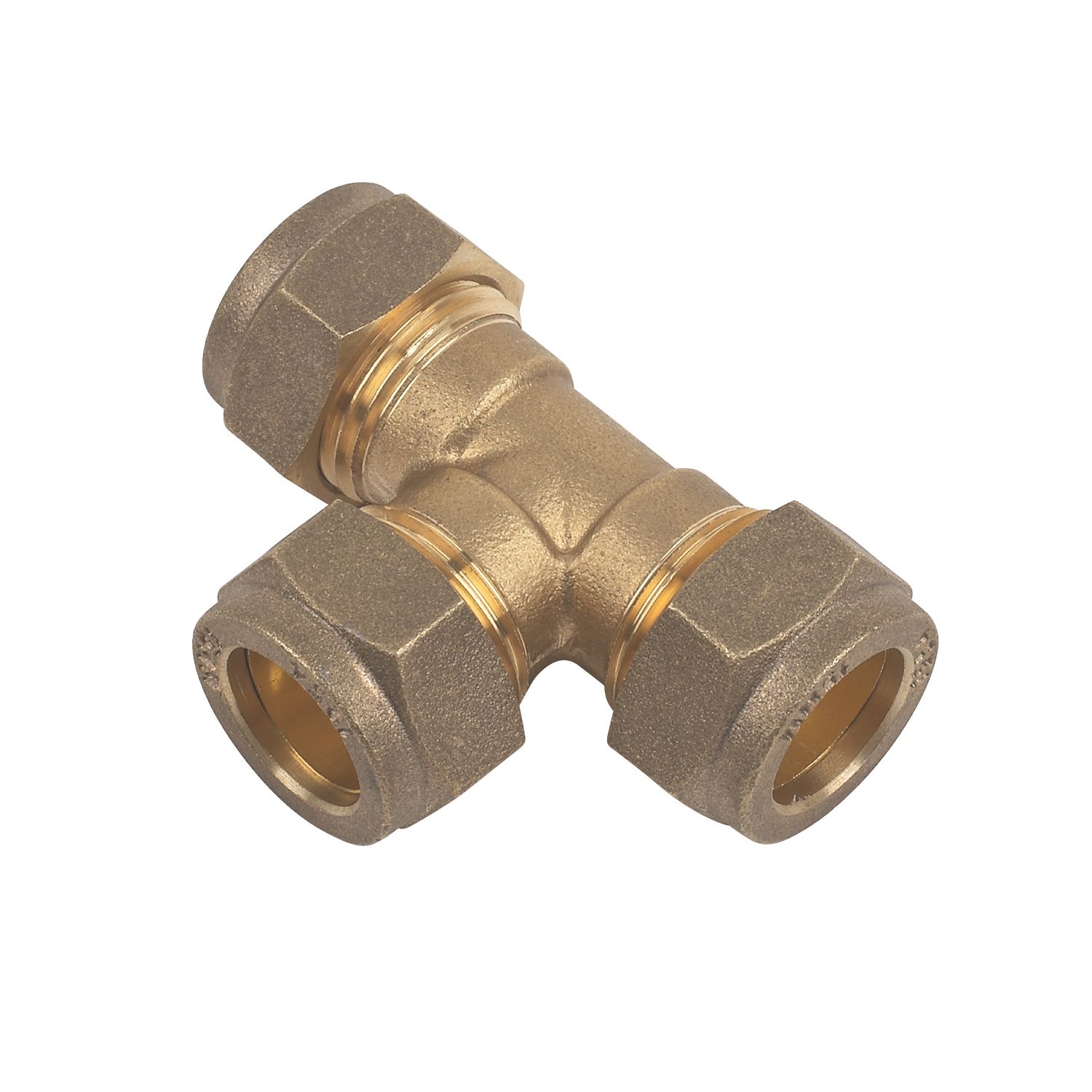 Flomasta Brass Compression Equal Tees 15mm 10 Pack (36637)