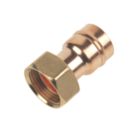 Flomasta  Copper Solder Ring Straight Tap Connectors 22mm x 3/4" 2 Pack