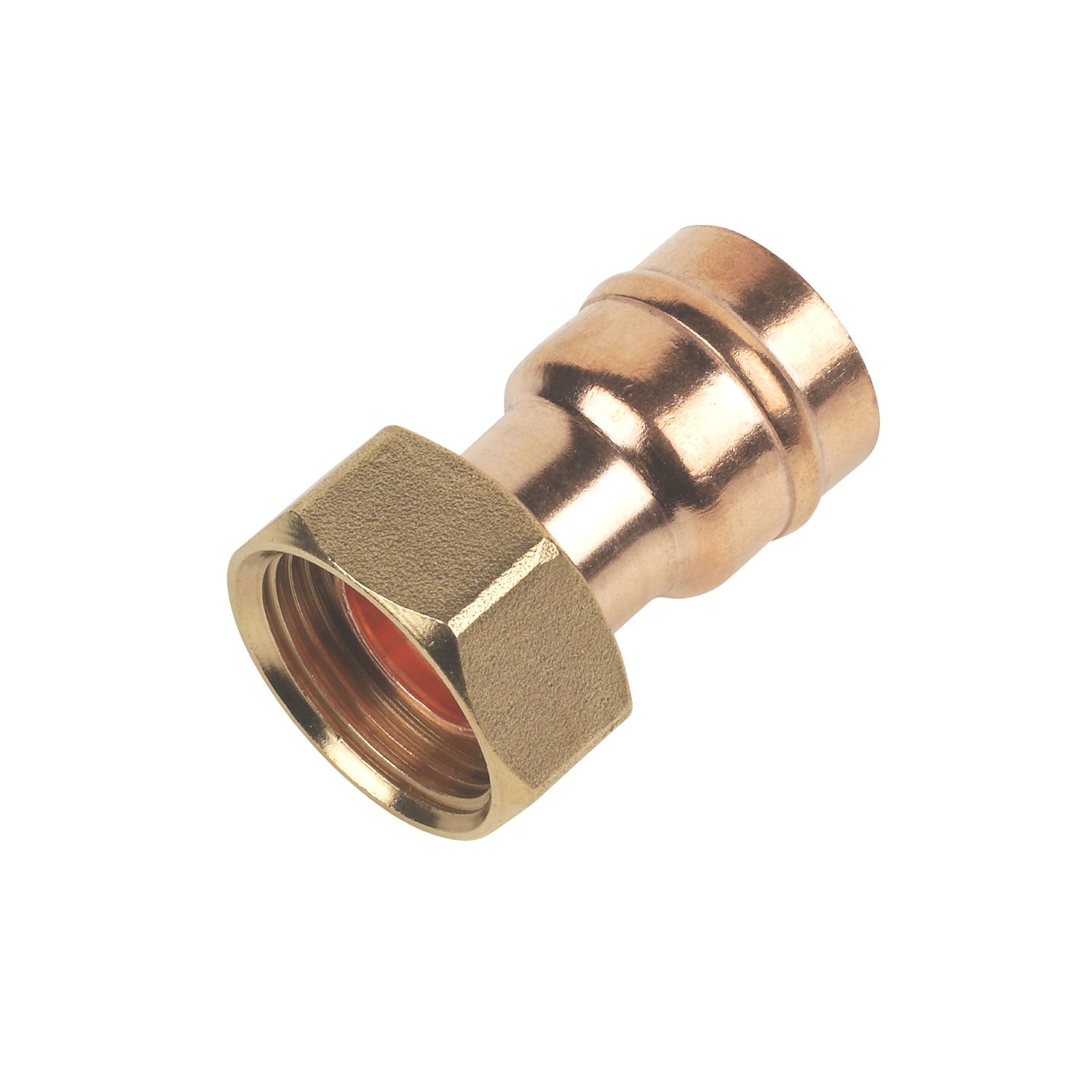 Flomasta Copper Solder Ring Straight Tap Connectors 22mm x 3/4" 2 Pack (36684)