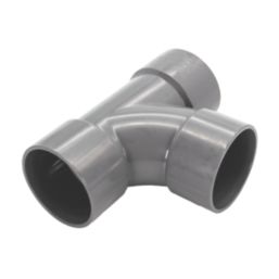 FloPlast Solvent Weld Equal Tees Grey 32mm 3 Pack