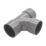FloPlast Solvent Weld Equal Tees Grey 32mm 3 Pack