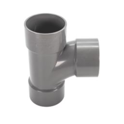 FloPlast Solvent Weld Equal Tees Grey 32mm 3 Pack