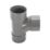 FloPlast Solvent Weld Equal Tees Grey 32mm 3 Pack