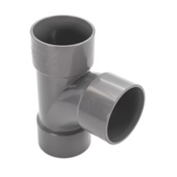FloPlast Solvent Weld Equal Tees Grey 32mm 3 Pack