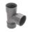 FloPlast Solvent Weld Equal Tees Grey 32mm 3 Pack