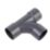 FloPlast Solvent Weld Equal Tees Grey 32mm 3 Pack