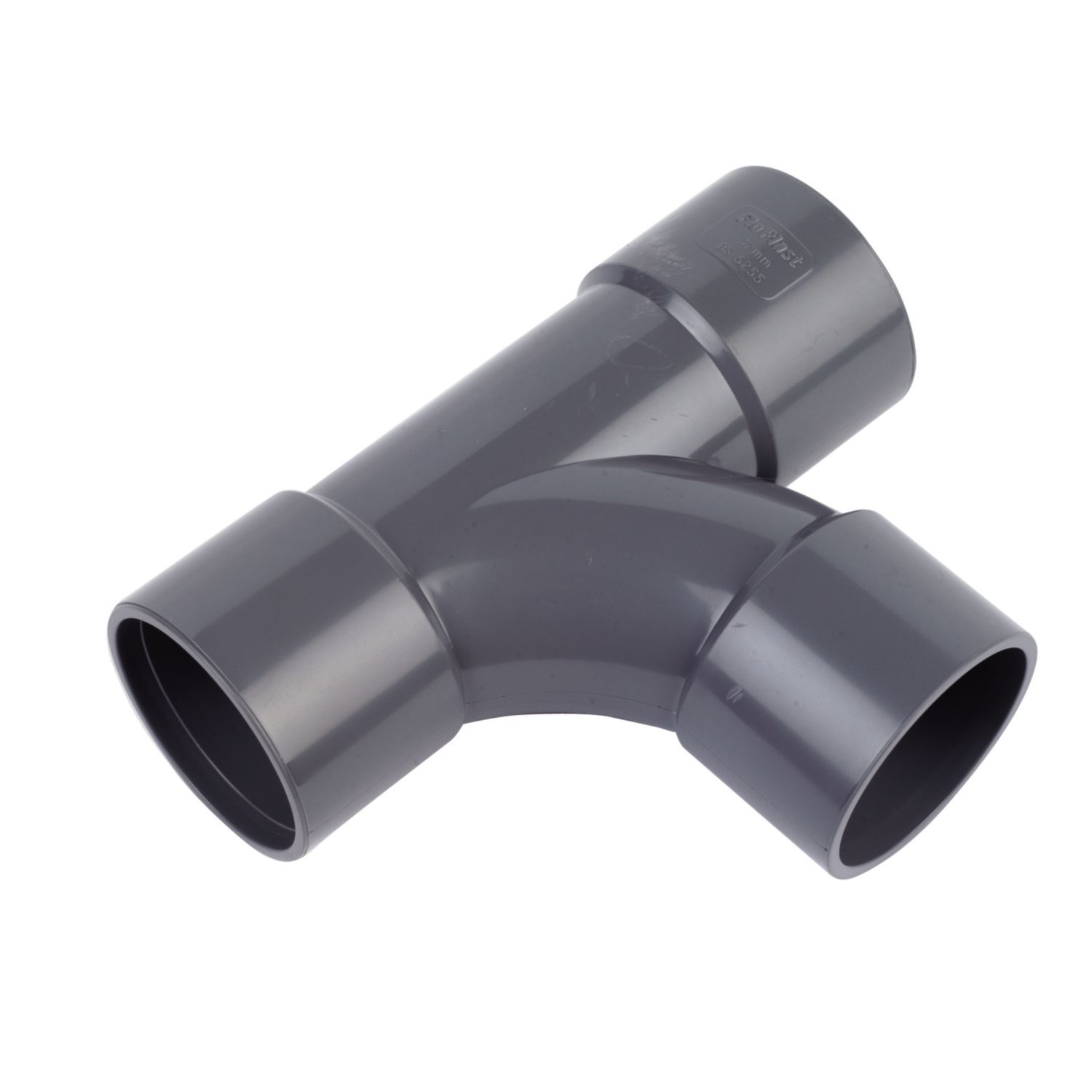 FloPlast Solvent Weld Equal Tees Grey 32mm 3 Pack (36699)