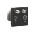 Knightsbridge  Quadruplex Modular Multimedia Socket Black