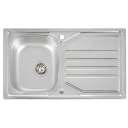 Abode Mikro 1 Bowl  Brushed Stainless Steel Sink 860mm x 500mm