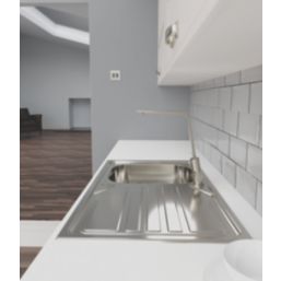 Abode Mikro 1 Bowl  Brushed Stainless Steel Sink 860mm x 500mm