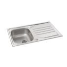 Abode Mikro 1 Bowl  Brushed Stainless Steel Sink 860mm x 500mm