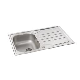 Abode Mikro 1 Bowl  Brushed Stainless Steel Sink 860mm x 500mm
