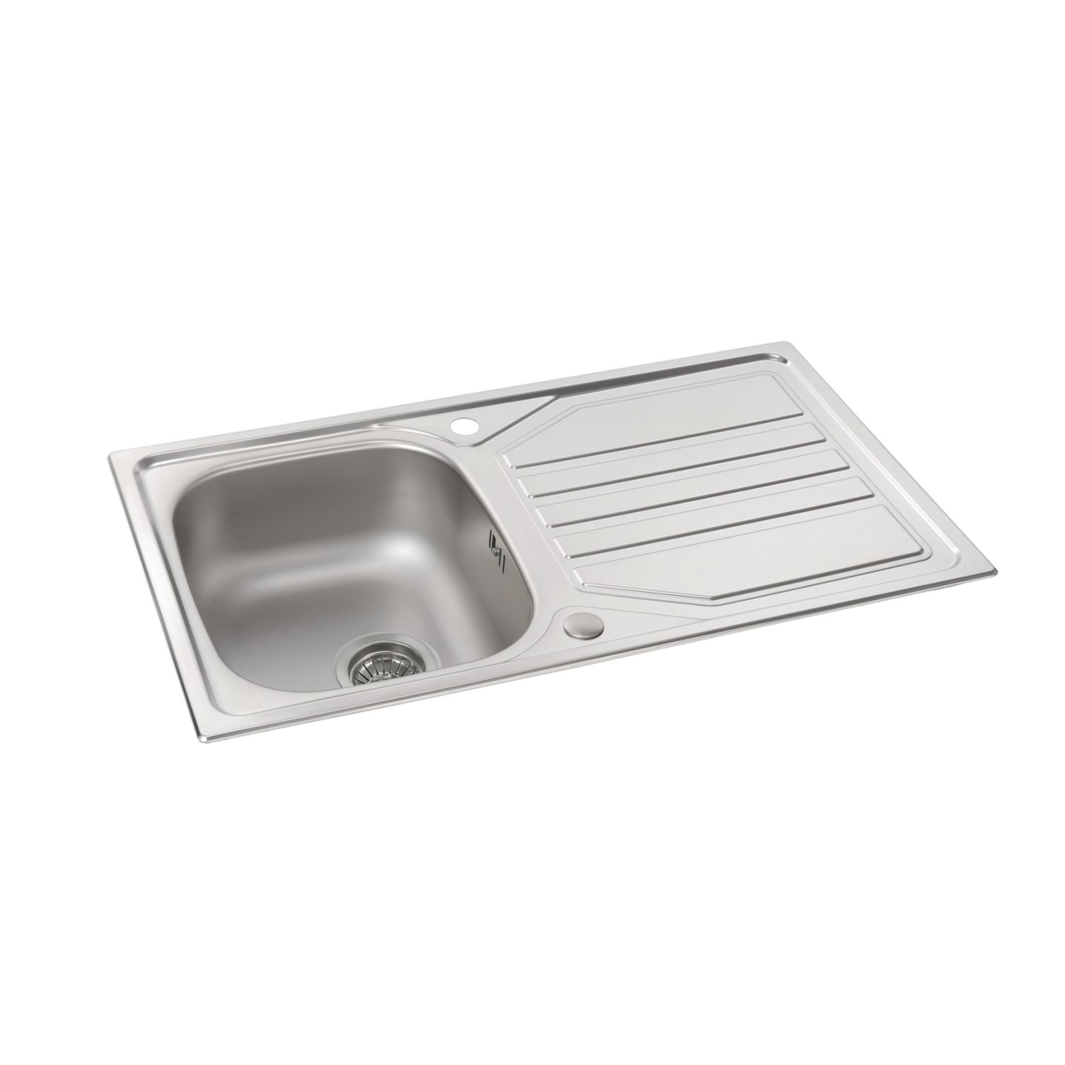 Abode Mikro 1 Bowl Brushed Stainless Steel Sink 860mm x 500mm (366CV)