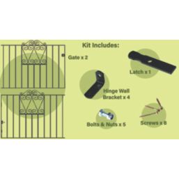 Apollo Wenlock Driveway Gates Black 1197mm x 900mm