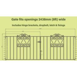 Apollo Wenlock Driveway Gates Black 1197mm x 900mm
