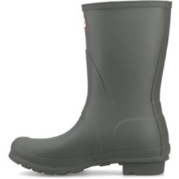 Hunter Original Short Size 4 Womens Dark Olive Non Safety Wellies