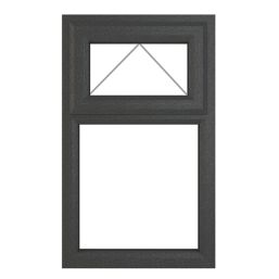 Crystal  Top Opening Clear Triple-Glazed Casement Anthracite on White uPVC Window 610mm x 1190mm