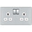 LAP  13A 2-Gang DP Switched Socket Polished Chrome  with White Inserts 5 Pack