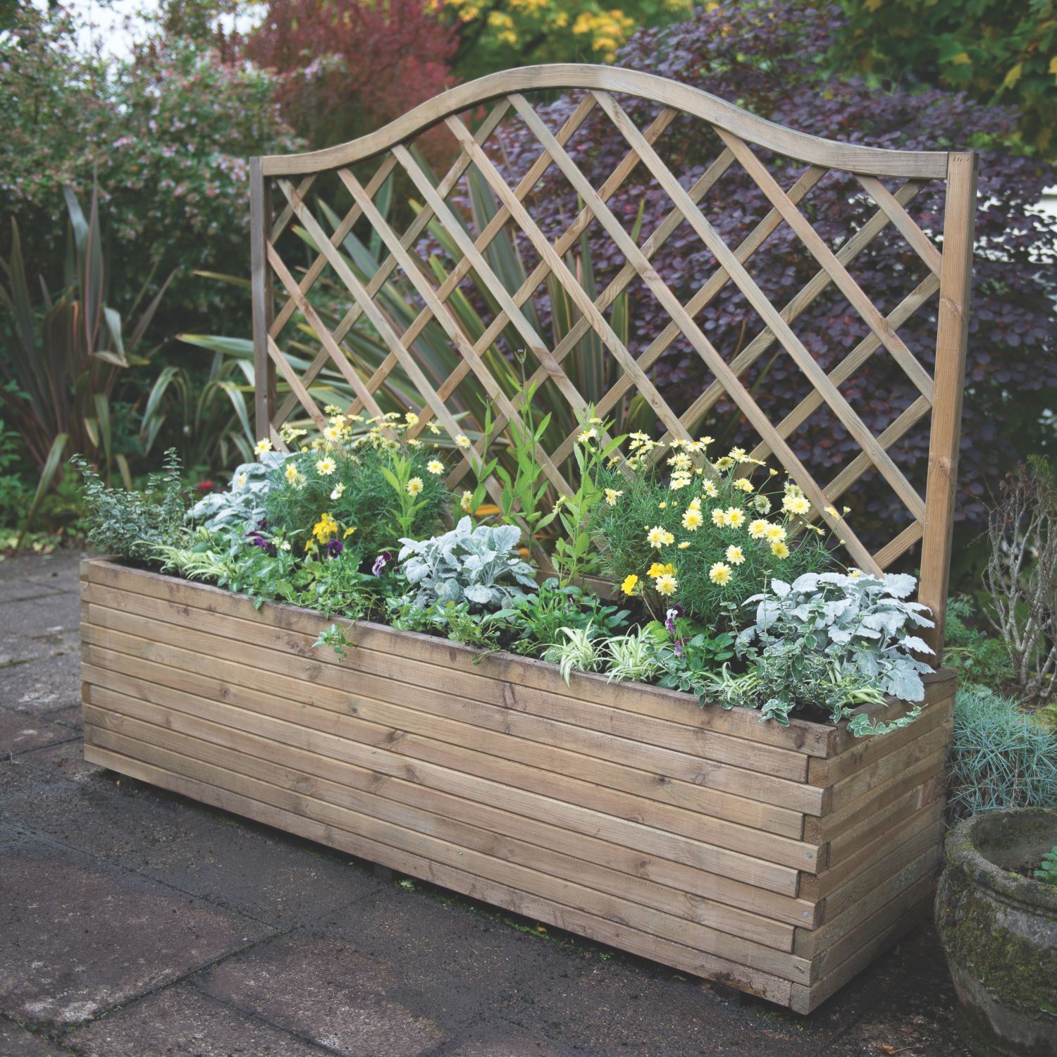 Forest Venice Rectangular Garden Planter Natural Timber 500mm x 1800mm x 1533mm (366KP)