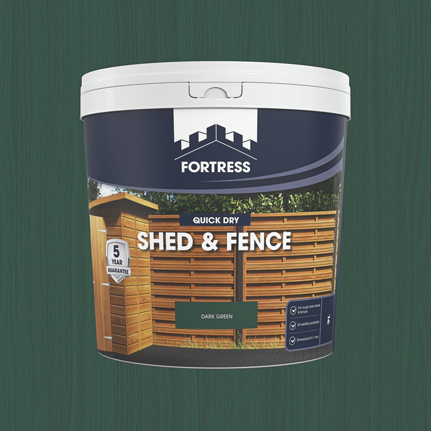 Fortress 9Ltr Dark Green Shed & Fence Stain (366PC)