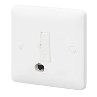 MK Base 13A Unswitched Fused Spur & Flex Outlet  White with White Inserts