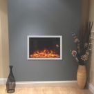 Focal Point Medford Chrome Remote Control Inset Electric Wall Fire 610mm x 205mm x 460mm