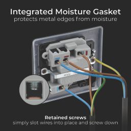British General Nexus Metal 13A Switched Fused Spur  Matt Black with Colour-Matched Inserts