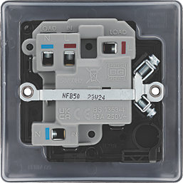 British General Nexus Metal 13A Switched Fused Spur  Matt Black with Colour-Matched Inserts