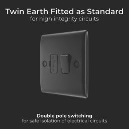 British General Nexus Metal 13A Switched Fused Spur  Matt Black with Colour-Matched Inserts