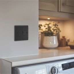 British General Nexus Metal 13A Switched Fused Spur  Matt Black with Colour-Matched Inserts