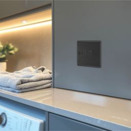 British General Nexus Metal 13A Switched Fused Spur  Matt Black with Colour-Matched Inserts