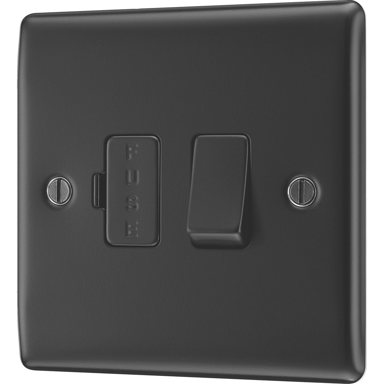 British General Nexus Metal 13A Switched Fused Spur Matt Black with Colour-Matched Inserts (366PM)