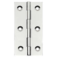 Polished Chrome  Solid Drawn Butt Hinges 76 x 41mm 2