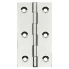Polished Chrome  Solid Drawn Butt Hinges 76mm x 41mm 2 Pack