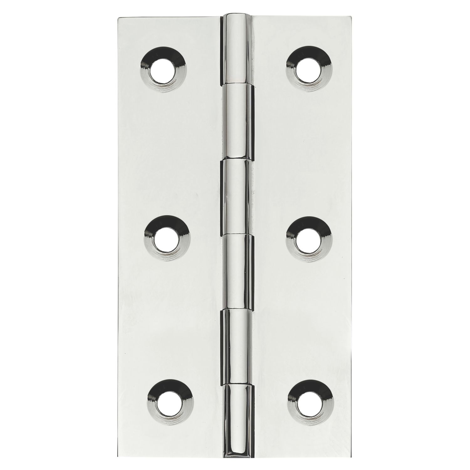 Polished Chrome Solid Drawn Butt Hinges 76mm x 41mm 2 Pack (366PR)