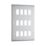 British General Nexus Metal Grid 12-Module Grid Faceplate Brushed Steel