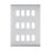 British General Nexus Metal Grid 12-Module Grid Faceplate Brushed Steel