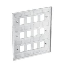 British General Nexus Metal Grid 12-Module Grid Faceplate Brushed Steel