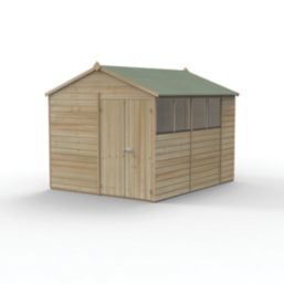 Forest Beckwood 8' x 9' 6" (Nominal) Apex Shiplap Timber Shed with Base