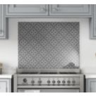 Laura Ashley Mr Jones Charcoal Self-Adhesive Glass Kitchen Splashback 600mm x 750mm x 6mm