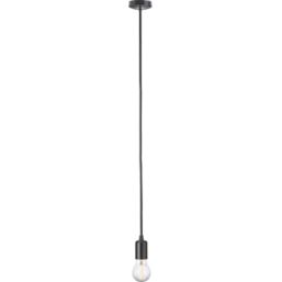 Knightsbridge  Contemporary Long Pendant Matt Black