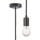 Knightsbridge  Contemporary Long Pendant Matt Black